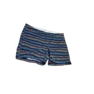 Merona Girls Mid Rise Multicolor Striped Navy-Blue Chino Shorts Size Small